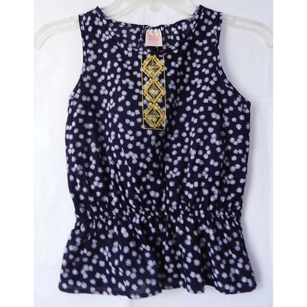 Faded Glory Girls Top Size M 7-8 Tank Scoop Neck Sleeveless Black  Summer
